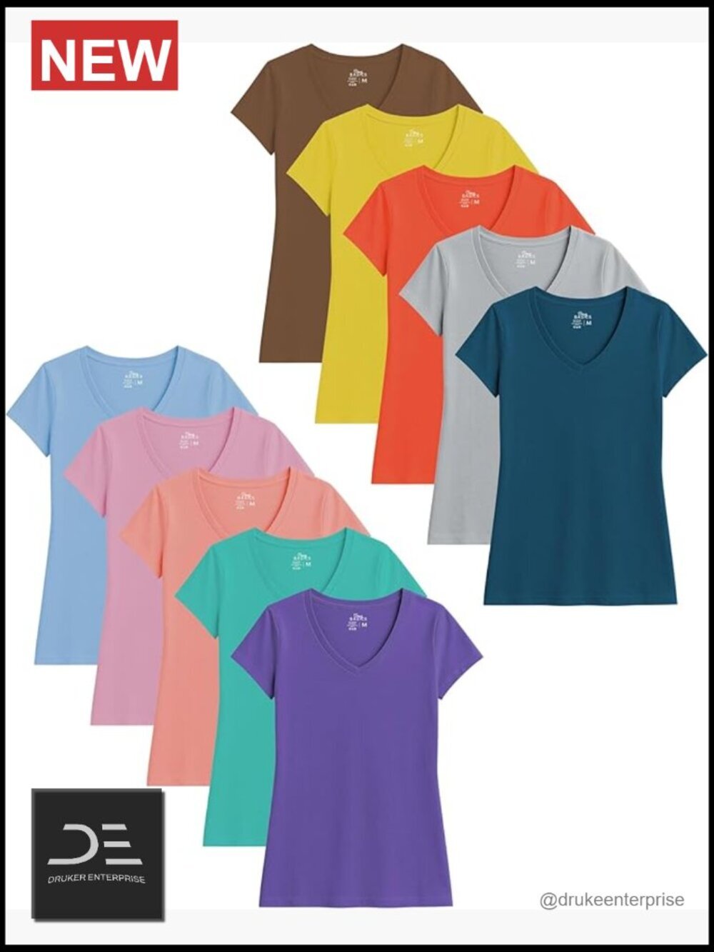 Cotton Stretch V Neck T Shirts Multi Pack | Casual Active Basic Short Sleeve